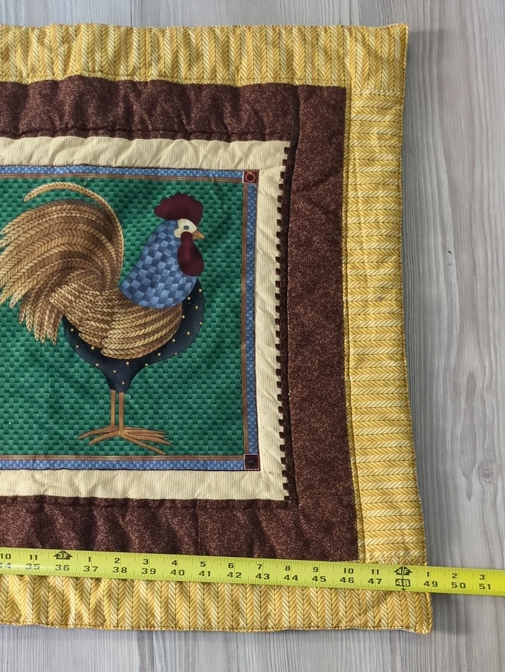 Handmade Rooster Quilt Wall Hanging Country Farmhouse Kitchen Table Runner Decor